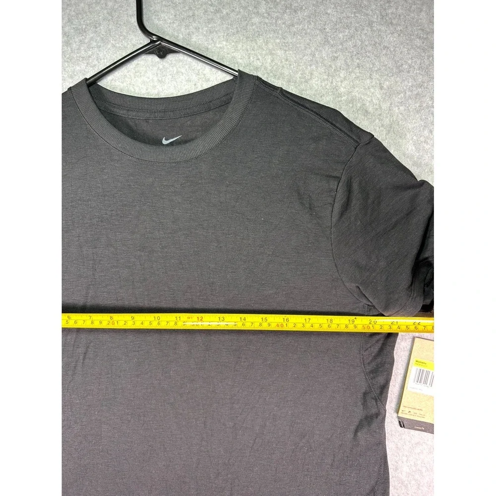 Nike Shirt Top Womens S Black Dri-Fit Stretch Swoosh Logo Short Sleeve Crew Neck